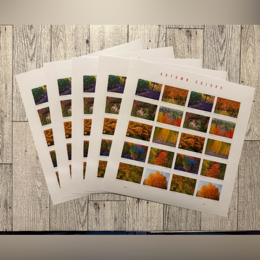 100 Autumn Colors Fall Forever Postage Stamp Set